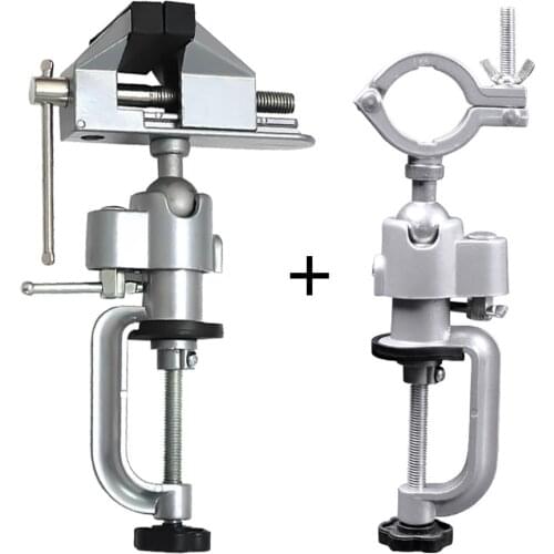 2pcs 360 Degree Stand Bench Vise Clamp Rotating Table Swivel Electric Drill Multifunctional Mold Table-Screw Craft Fixed-Repair