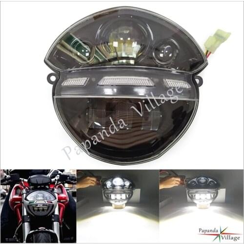 LED Headlight Head Lamp Assembly Motorcycle DRL Hi/LO Beam Headlamp Front Light For Ducati Monster 695 696 795 796 1100 1100S