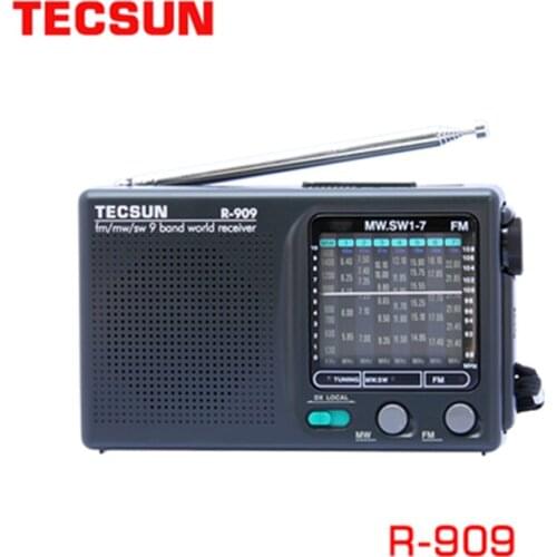 TECSUN R-909/R909 AM/FM/SW Radio 1-7 9 Bands World Band Receiver Portable Radio FM: 87.0-108MHz/ŸMW: 525-1610 KHz Retro Radio