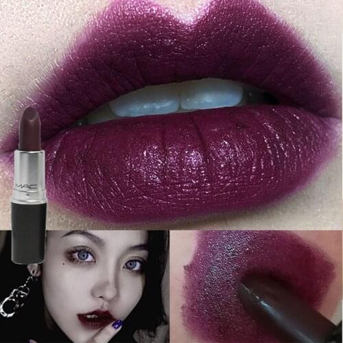 Dark Red Sexy Matte Lipstick Long-lasting Non-stick To Cup Waterproof lip gloss Vampire Colors for Halloween Make up party