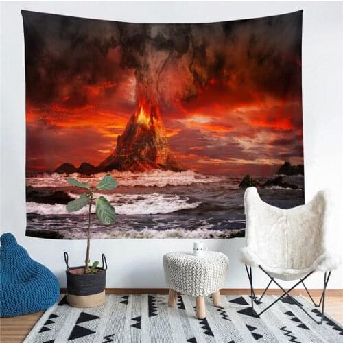 Volcano Printed Living Room Decoration Wall Hanging Tapestry Yoga Mat Rug Home Decor Art