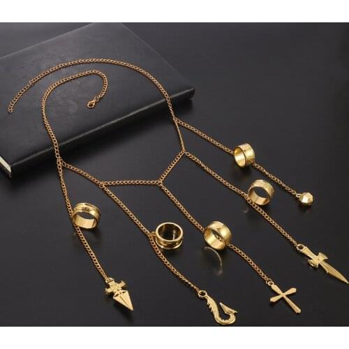 Japanese Popular Anime Full-Time Hunter Xiaojie Kurapika Five Finger Ring Ring Cosplay Accessories Jewelry