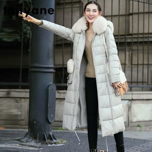 Leather Genuine 100% Jacket Women Real Fox Fur Collor Duck Down Jacket Female Winter Sheepskin Coat 2021 Korean Coat Hiver 17D18