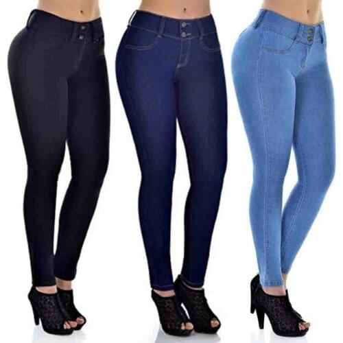 Women Pencil Stretch Casual Denim Skinny Jeans Pants High Waist Trousers Gift