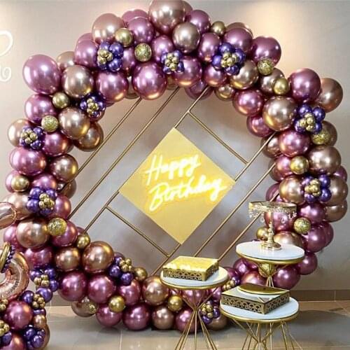 100pcs 50pcs 10inch Pearl Chrome Metal Balloon Golden Balloon Arch Wedding Supplies Party Decor Globos