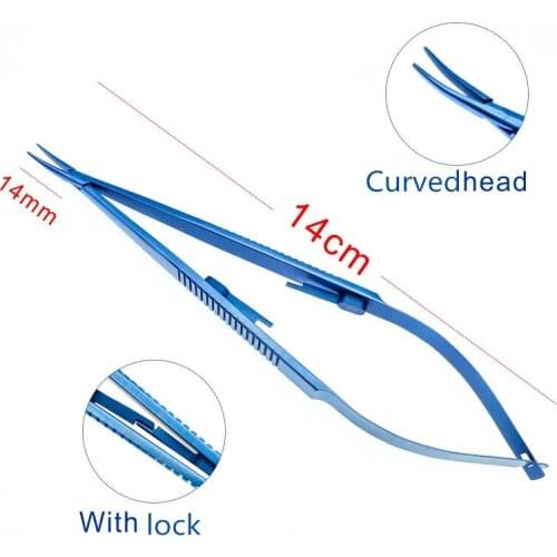14cm Surgical Dental Titanium Castroviejo Needle Holder curved Surgical instrument