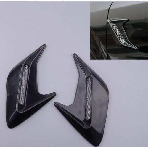 2pcs Car Hood Side Fender Decorative Air Vent Flow Intake Mesh Grille Stickers Cover Black fit for Most of Cars