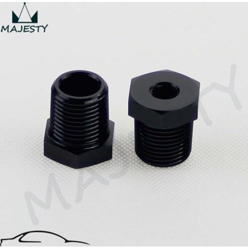 2pcs 1/2" Male x 1/8" Female NPT Thread Reducer Hex Bushing Pipe Fitting Alloy Black