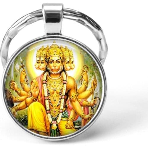 2019 India Religion Key Chains God Brahma Lord Shiva Vishnu Jewelry Glass Cabochon Pendant Key Rings Keychain Fashion Jewelry