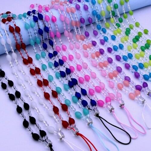 2021 Hot Selling Imitation Jade Bead Knot Mobile Phone Rope Bracelet Pendant Long Bead Rope Jewelry For Jewelry