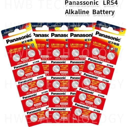 50pc 100% Genuine wholesale PANASONIC LR54 189 AG10 L1131 SR1130 G10 V10GA 389 Alkaline Button Cell Coin Battery Free Shipping