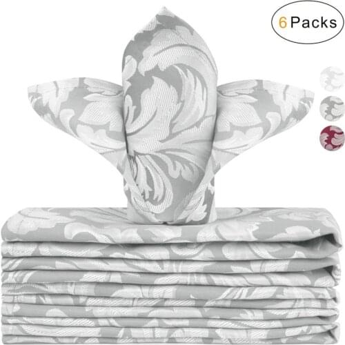 VCVCOO 6 Pcs Fabric Napkins Polyester Cloth Table Dinner Multi-color Napkin 43*43CM Diner New Year Handkerchief Party