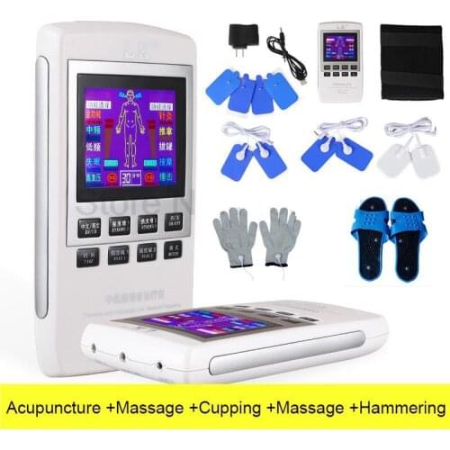 Free Shipping Charge EMS Electrotherapy Physiotherapy Pulse Massager Muscle Stimulator Acupuncture Stimulator +6 Electrode sheet