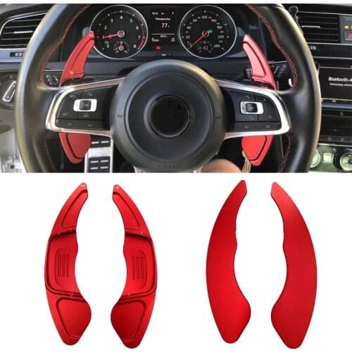 Free Shipping High Quality 2pcs Car Steering-Wheel Shift Paddle Shift For Volkswagen VW GOLF 7 2015- GTI R MK7 Scirocco