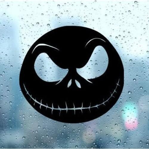 Black/Sliver Jack Skelington Nightmare Before Christmas Car Sticker Small/Big Size Removable Waterproof Window Body Decal S1341