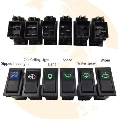 Excavator light Wiper Headlight Water Spray Switch for DOOSAN KOBELCO HITACHI CATERPILLAR SANY Excavator Accessories