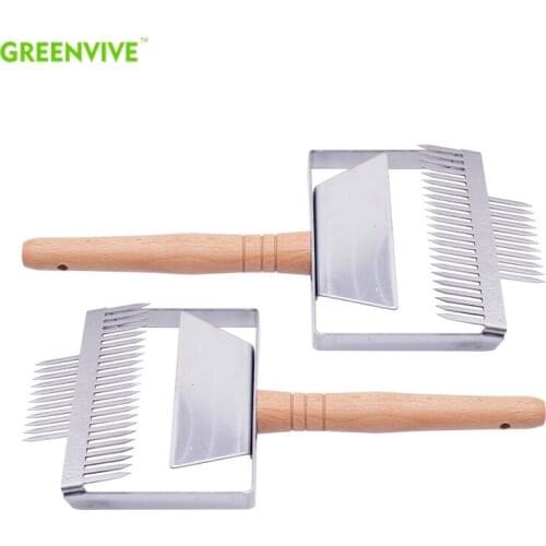 Beekeeping Tool Super Large 23 pins Uncapping Fork Honeycomb Honey Scraper Wooden Handle Apicultura Bee Equipment Uncapping Fork