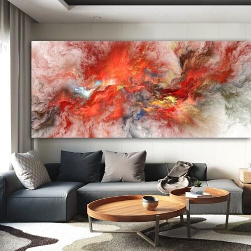 DDWW Orange Cloud Landscape Oil Painting Abstract Canvas Picture Wall Art for Living Room Nordic Poster Print Home Decor