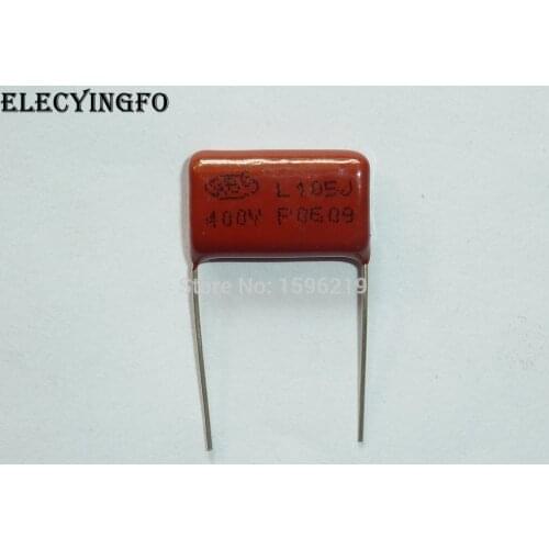 10pcs CBB capacitor 105 400V 105J 1uF 1000nF P20 CL21 Metallized Polypropylene Film Capacitor