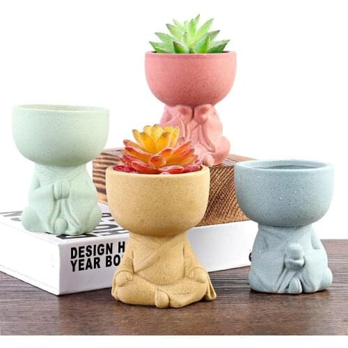 Creative Little Buddha Flower Pots Miniature Model Home Decoration Accessories Desktop Decor Planter Ornaments Succulent Potted