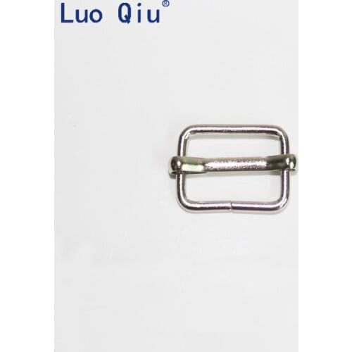 Luo Qiu50 pcs/lot 20mm 0.8in Silver Webbing adjustment buckle suspenders buckles Belt Slider Third gear deduction suspender clip