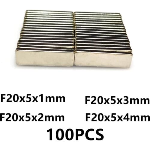 100PCS/LOT Magnet 20*5*1 20*5*2 20*5*3 20*5*4 N35 NdFeB MAGNET 20x5x1 20x5x2 20x5x3 20x5x4 Neodymium Magnets Magnetic material