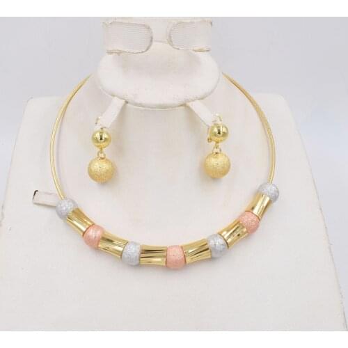 Statement Luxury Jewelry 2020 Womens Earrings Pendant Necklace Jewelry Sets Ball High Quality For Party Wedding