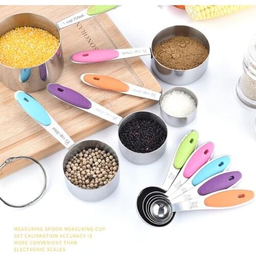 10 Piece Measuring Cups Measuring Spoons Set Stainless Steel Measuring Cup Spoon for Baking Tea Coffee Kitchen Measuring Tools
