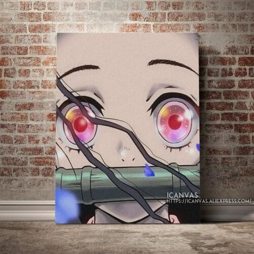 Cute Kamado Nezuko Demon Slayer Decoration Prints Home Decor Canvas Living Kids Room Bedroom Painting Wall Art Studio Poster
