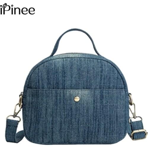 IPinee Fashion Small Denim Bags for Women 2021 New Vintage Shoulder Bag Ladies Casual Crossbody Bags Female Purse