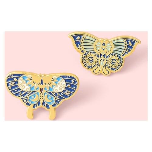 Fashion Beautiful Badge Creative Cartoon Blue Swallowtail Butterfly Metal Enamel Brooch Personality Lapel Backpack Jewelry Gift