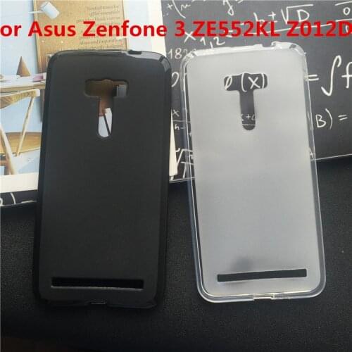 Soft Silicone Protective Back Cover Cases for Asus Zenfone 3 ZE552KL Z012DE TPU Mobile Phone Case Black Para
