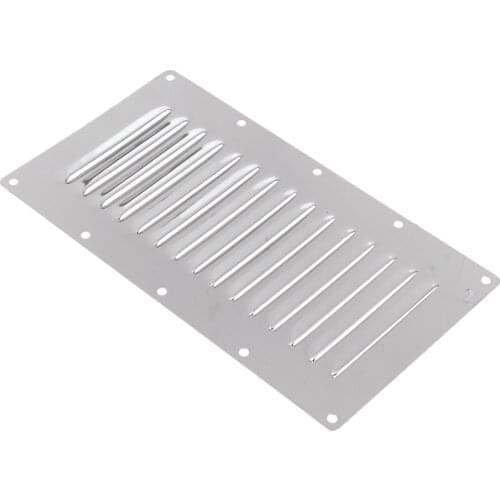 Stainless Steel 9 x 5 inch Air Hose Thru Venting Panel - Rectangular Louvered Vent Cover Grille for Marine Yacht RV Caravan