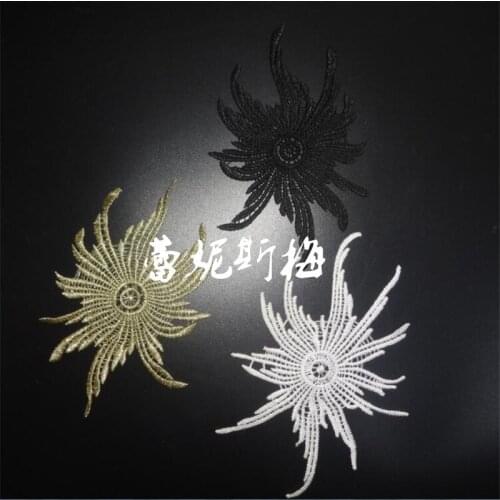 5Pcs 3Colors Delicate Wedding Veil Head Ornaments Lace Applique Lace Trim Dress DIY Lace Accessories 14X9cm BD0380