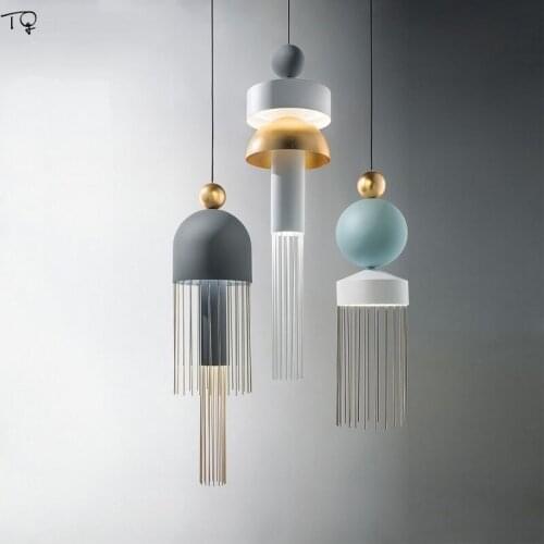 Nordic Colorful Lustre Pendant Lights Modern Restaurant Bedroom Bedside Lamp Hanging Lamp Art Decor Home Indoor Lighting Fixture