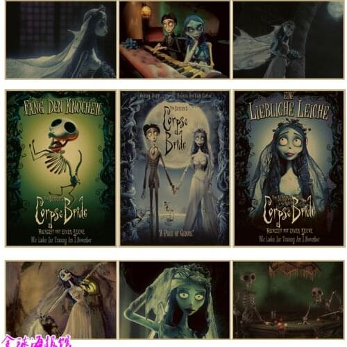 Tim Burton movie posters.The Corpse Bride. Johnny Depp Vintage Retro Matte Kraft Paper Antique Poster Wall Sticker Home