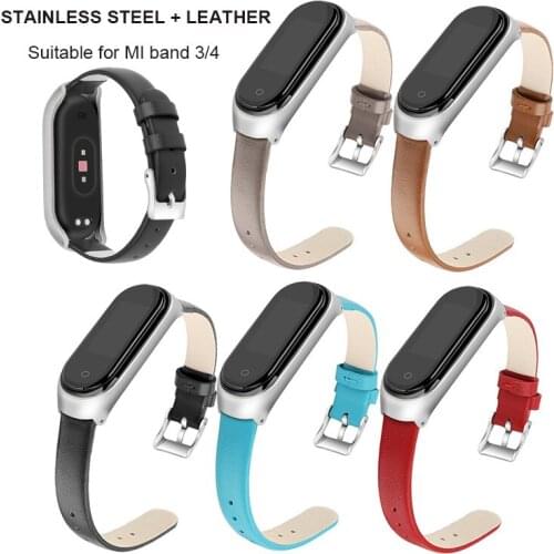 MI4 Cowhide Wrist Band For MI Bracelet 4/3 Universal Leather Strap