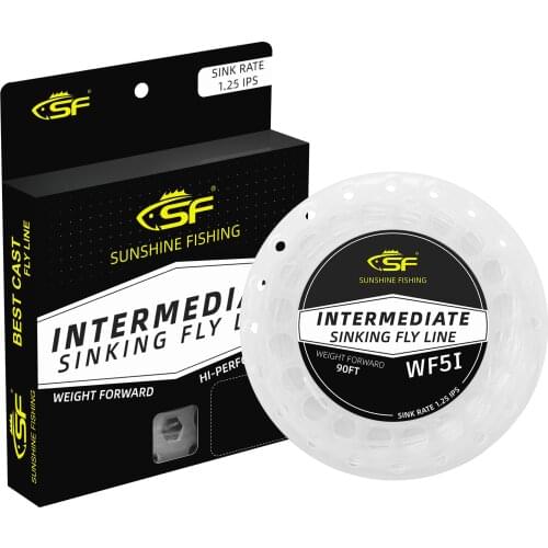 SF Mid Intermediate Fly Line Sinking Weight Forward Intermediate Sink Fly Fishing Line Clear Nylon for Fishing Streamers IPS1.25