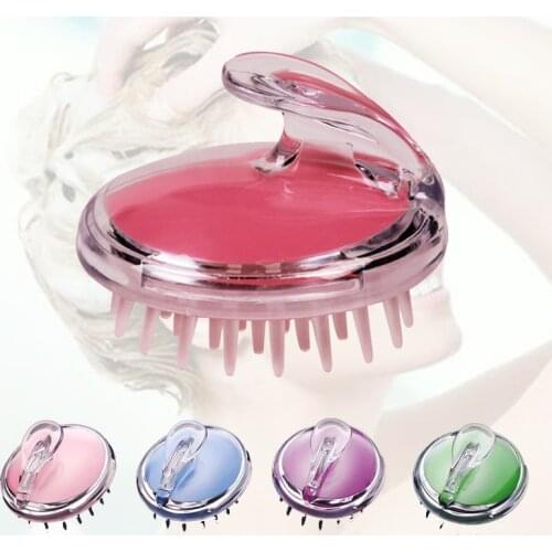 Silicone Massage Comb Shampoo Scalp Shower Head Body Washing Hair Brush Straight Curly Cleaning Soft Handheld Portable Wholesale