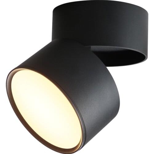 Modern Minimalism LED Black Cylinder Spotlight Ceiling Light Lighting for Living Dinging Room Kitchen Bar Indoor Decoration Lamp
