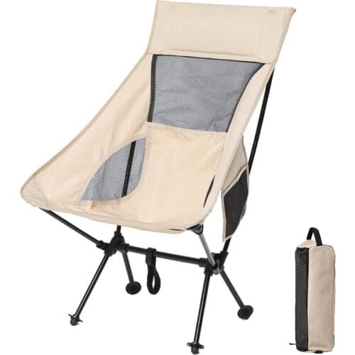 Ultralight Folding Chair Outdoor Portable Camping Chair High Load Aluminiu Alloy Moon Chairs For Picnic BBQ Garden Beach Seat