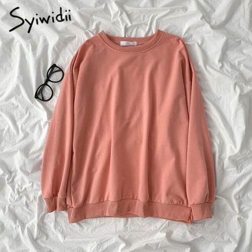 Syiwidii Long Sleeve Jumpers Women Crewneck Sweatshirt 2021 Fall Oversize Pullovers Casual Fashion Clothes Female Tracksuit Tops