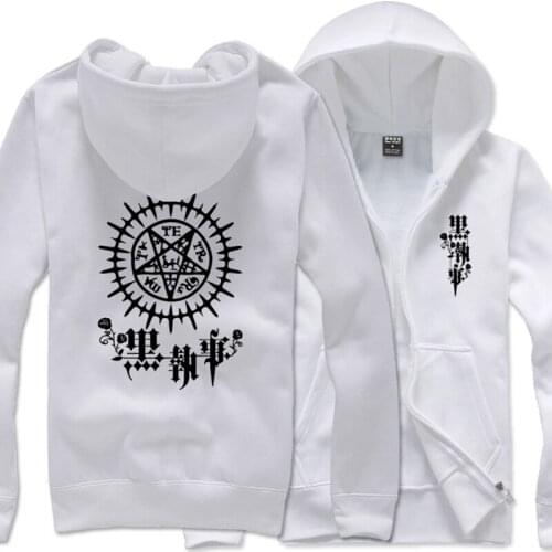 Anime Black Butler Kuroshitsuji Cosplay Hoodie Fashion Casual Zipper Hooded Coat