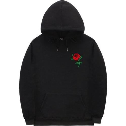 New Fashion 2020 Autumn Winter Latest Harajuku Red Rose Print Hoodies Pullover Autumn And Winter Hooded Sweatshirt