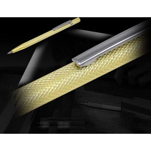 Solid Metal Scriber Glod Tungsten Pen Refillable Heavy Duty Pen Top for Outdoor Self-protection Business Office Gift 85DD