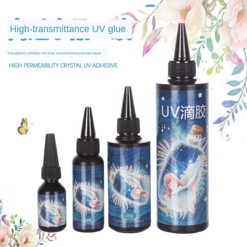 Hard UV Resin Glue Crystal Clear Ultraviolet Curing Epoxy Resin UV Glue Solar Cure Sunlight Activated DIY Jewelry Making Tools