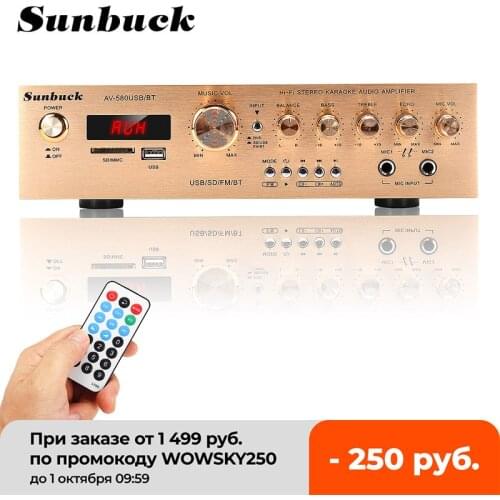 SUNBUCK 5 Channel bluetooth5.0 FM HiFi Stereo Amplifier LED Digital Karaoke Home Cinema Home Theater Amplifiers Home Amplifiers