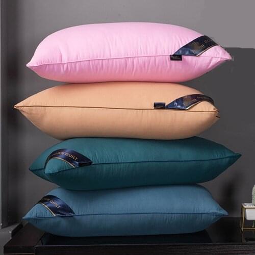 WAZIR 48*74cm Thickened Feather Pillow Down Velvet Pillow Core Bedding Set Solid Color Pillow Inner Hotel Bedroom Home Textile