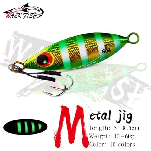 WALK FISH Metal Jig Fishing Lure Hard Isca Artificial Bionics Bait Weight10-60g Slow Sea Boat Sinking Lures For Whopper Pike