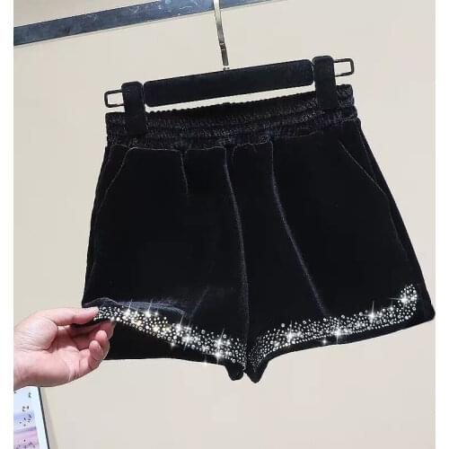 Women Shorts Bermuda 2020 Autumn Winter Boot Short Wide leg Elastic Bermudas Pocket Plus Size 4XL 3XL S Black X22